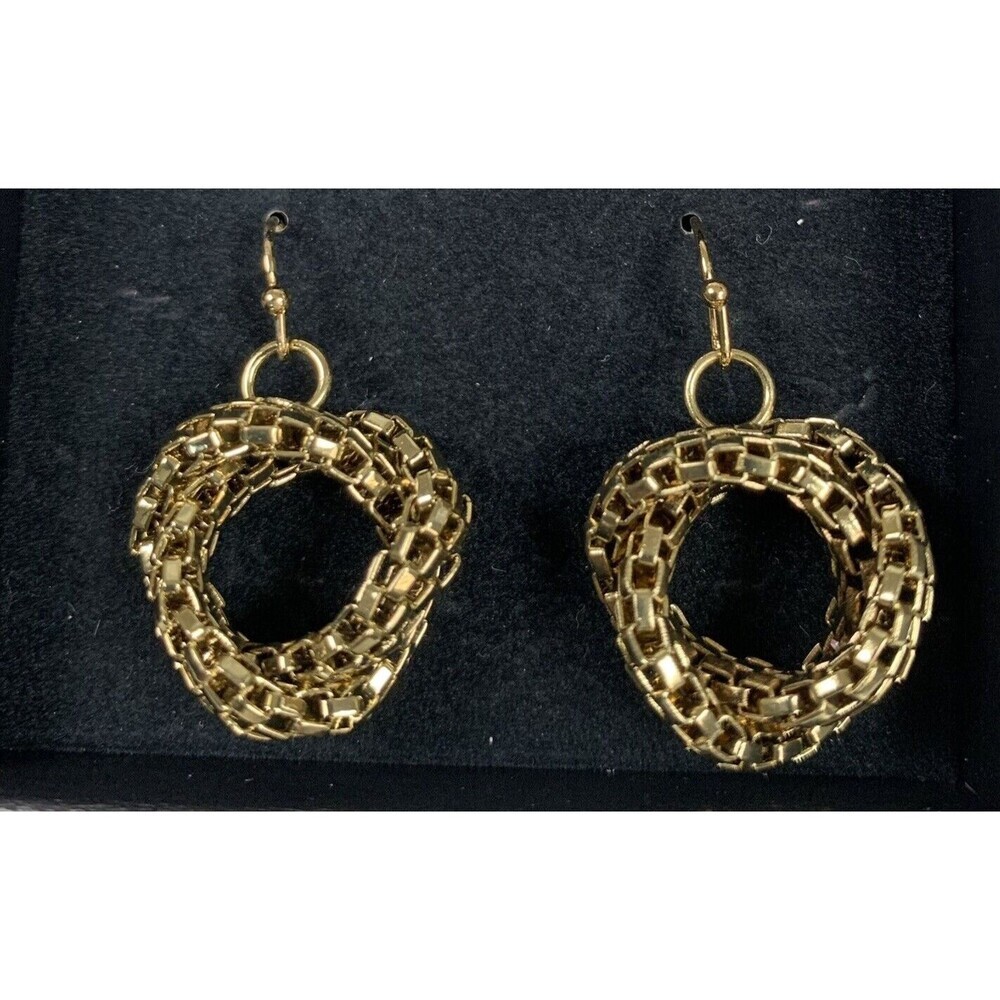 Vintage Goldtone Snake Chain Earrings Pierced 2012 New Boxed